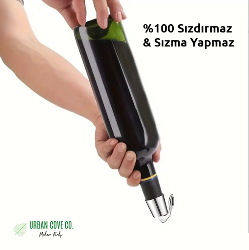 UrbanCove Co. - Şarap Şişesi Tıpası - Taze ve Lezzetli İçim İçin Yeniden Kullanılabilir Tıpa