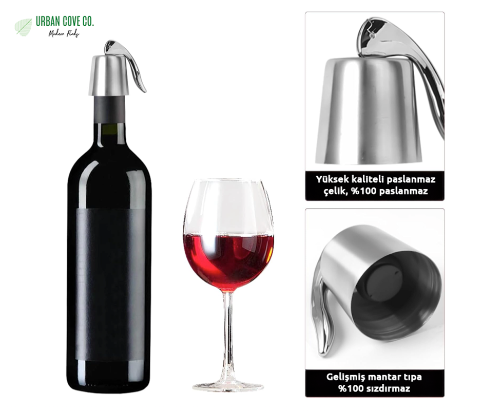UrbanCove Co. - Wine Bottle Stopper - Reusable Stopper for Fresh and Delicious Drinking