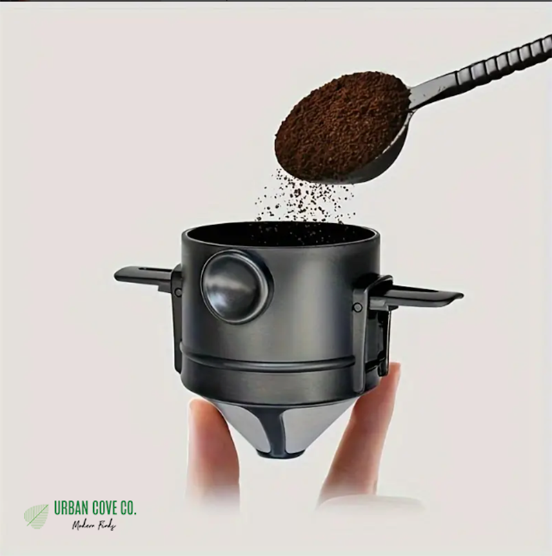 UrbanCove Co. - Portable, Foldable, Stainless Steel Coffee and Tea Maker / Filter - Camping, Car, Office