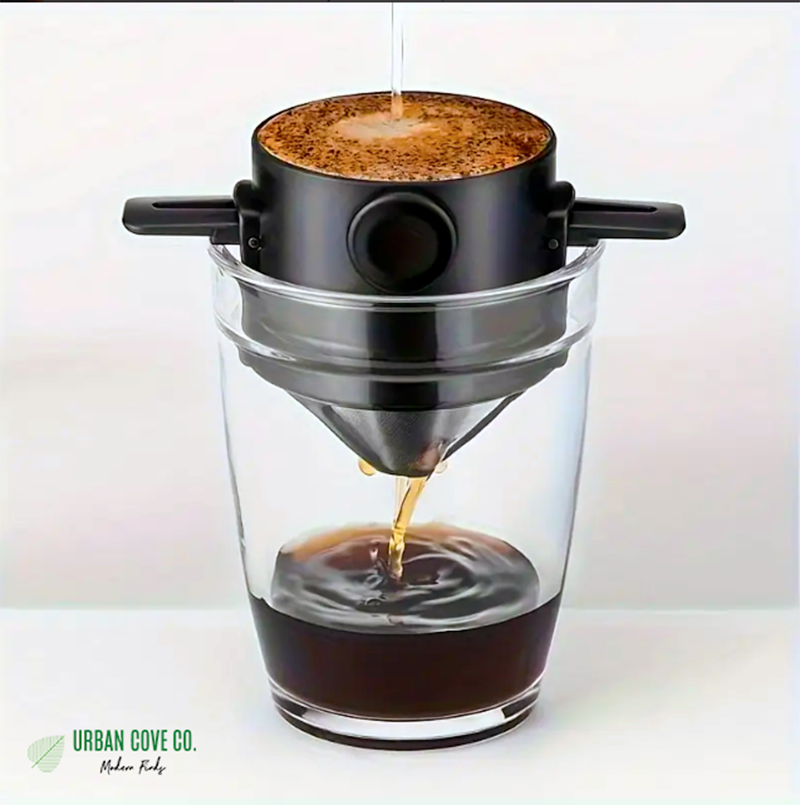 UrbanCove Co. - Portable, Foldable, Stainless Steel Coffee and Tea Maker / Filter - Camping, Car, Office
