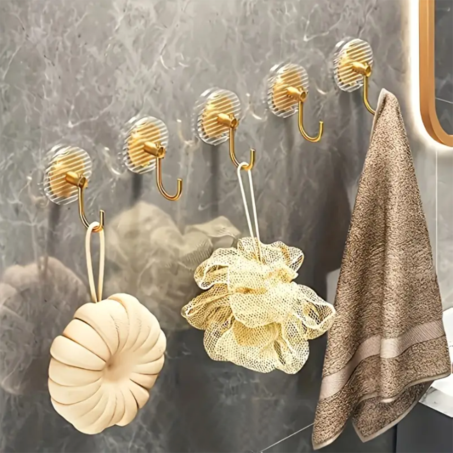 UrbanCove Co. - Chic and Elegant Self-Adhesive Acrylic Hangers - Set of 3, No Hole Mounting