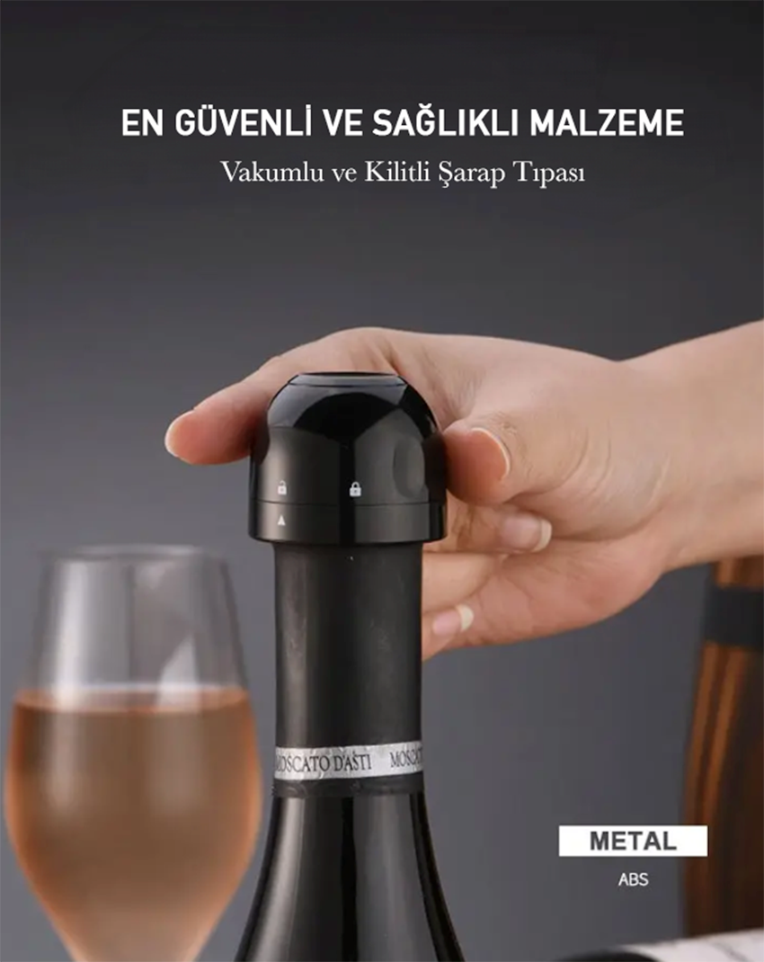 Vacuum Sealed Champagne and Wine Stopper - Freshness Preserving and Convenient Design
