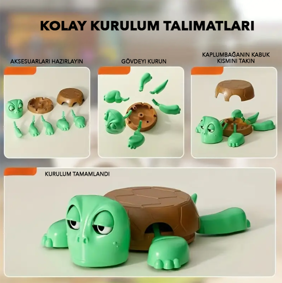 Hareketli Kaplumbağa Bardak Altlığı, Masa Dekoru – Eğlenceli 3D Baskı, Yeşil Renk