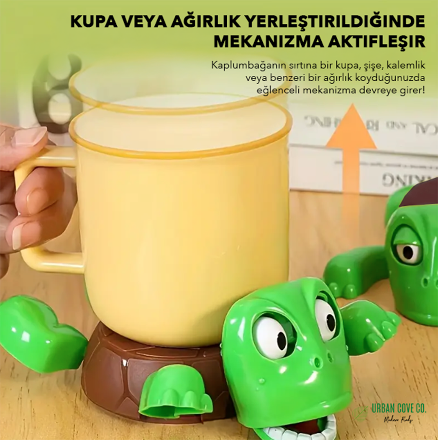 Hareketli Kaplumbağa Bardak Altlığı, Masa Dekoru – Eğlenceli 3D Baskı, Yeşil Renk