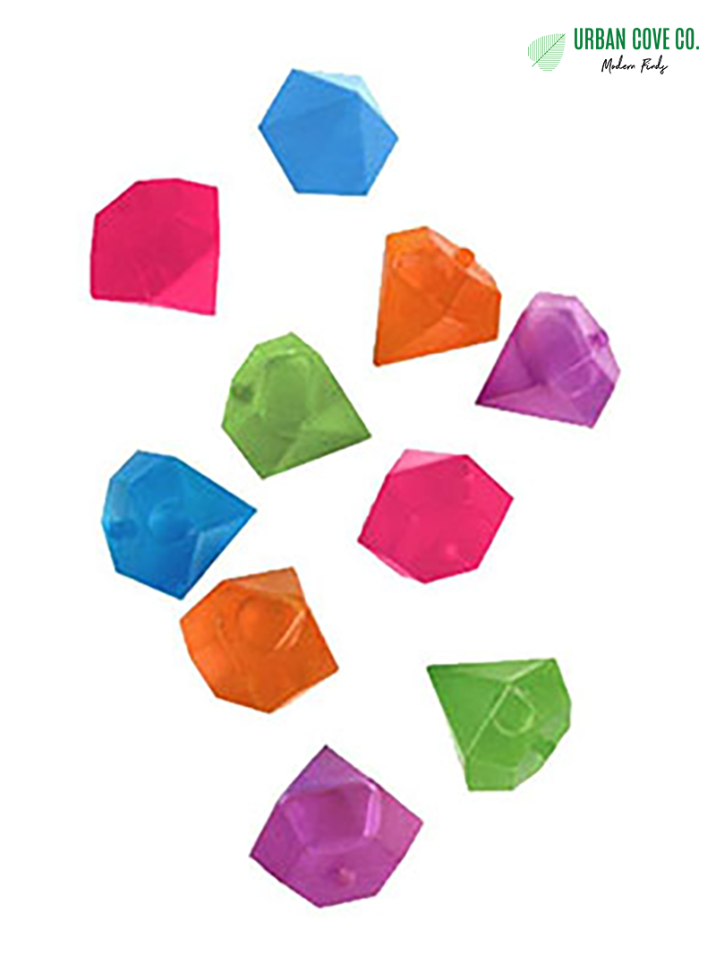 UrbanCove Co. - COLORED DIAMOND-SHAPED ICE CUBES, 15-PACK, Reusable, BPA-Free