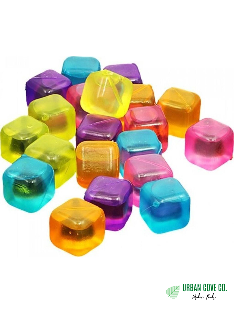 UrbanCove Co . - COLORFUL CUBE-SHAPED ICE CUBES, 15-PACK / Reusable / BPA-Free