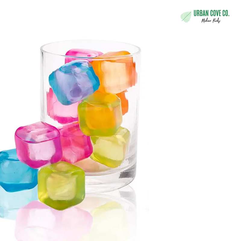 UrbanCove Co . - COLORFUL CUBE-SHAPED ICE CUBES, 15-PACK / Reusable / BPA-Free
