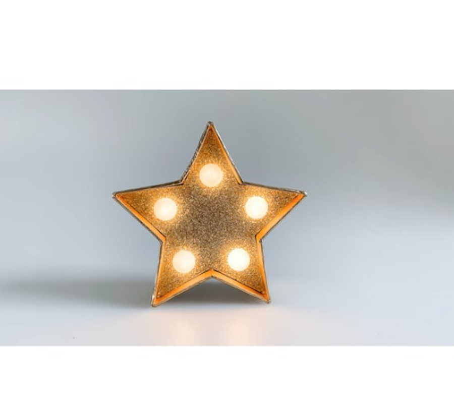 UrbanCove Co Decorative Glitter Star LED Lamp - 5 LED Lights (3 Color Options) Batteries Included - 1 Piece