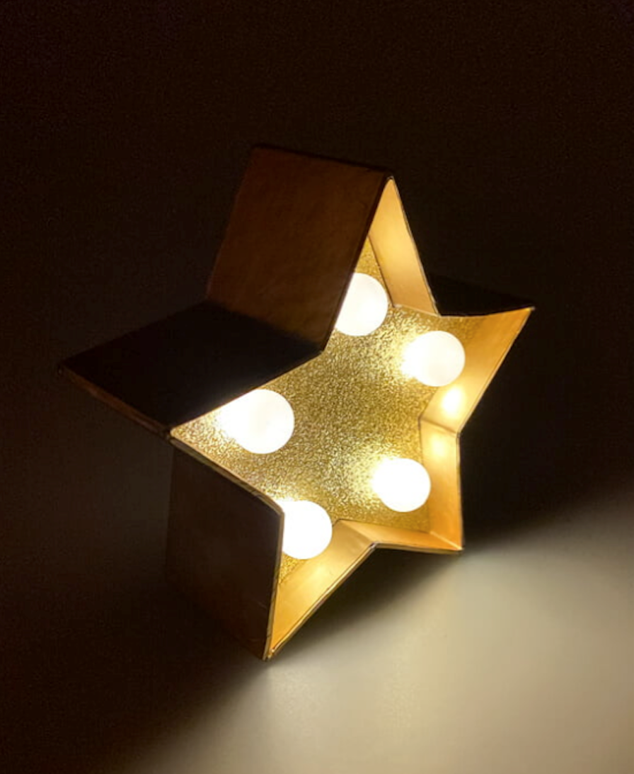 UrbanCove Co Decorative Glitter Star LED Lamp - 5 LED Lights (3 Color Options) Batteries Included - 1 Piece