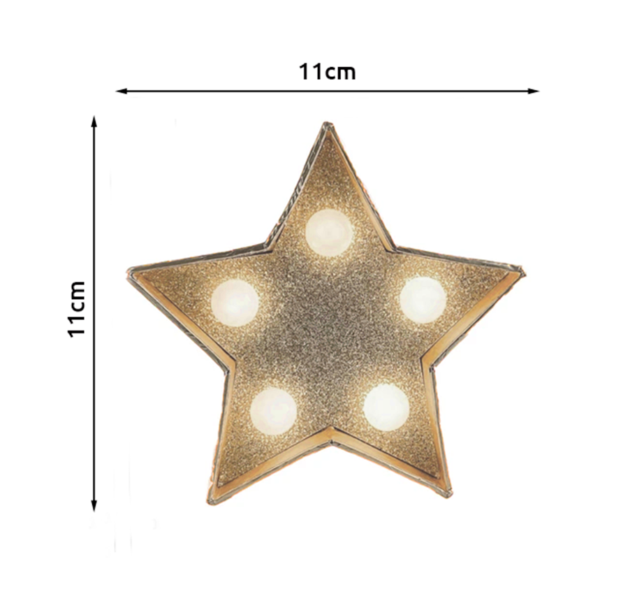 UrbanCove Co Decorative Glitter Star LED Lamp - 5 LED Lights (3 Color Options) Batteries Included - 1 Piece