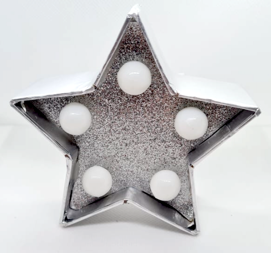 UrbanCove Co Decorative Glitter Star LED Lamp - 5 LED Lights (3 Color Options) Batteries Included - 1 Piece