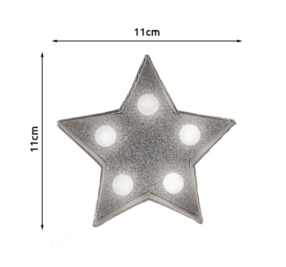UrbanCove Co Decorative Glitter Star LED Lamp - 5 LED Lights (3 Color Options) Batteries Included - 1 Piece