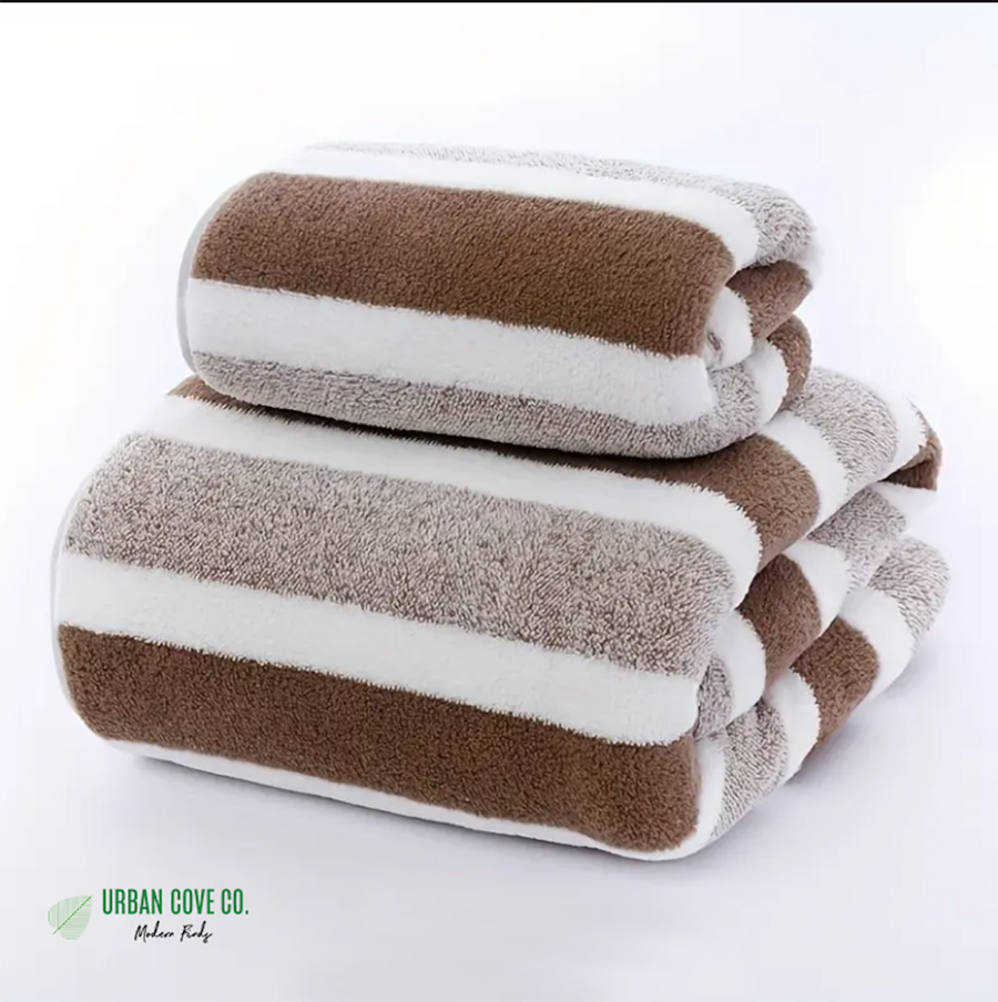 UrbanCove Co. - Ultra-soft, Skin-friendly, Quick-drying, Super-absorbent, 2-pack bath towel and face towel set