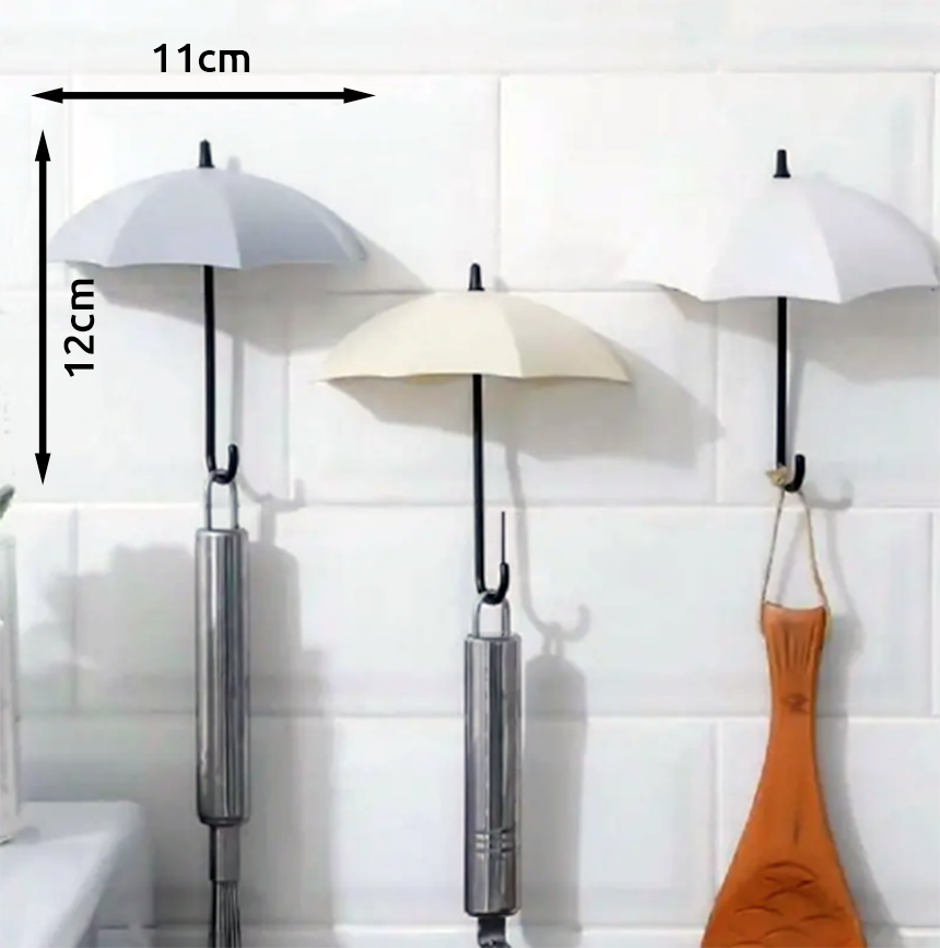 3 adet şemsiye şeklinde duvar askısı, anahtar tutucu, kendinden yapışkanlı