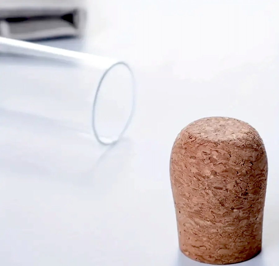 UrbanCove Co. - Premium, Heat Resistant, Glass, Tube Shaped Tea Strainer (1 Piece) Glass and Natural Cork Material