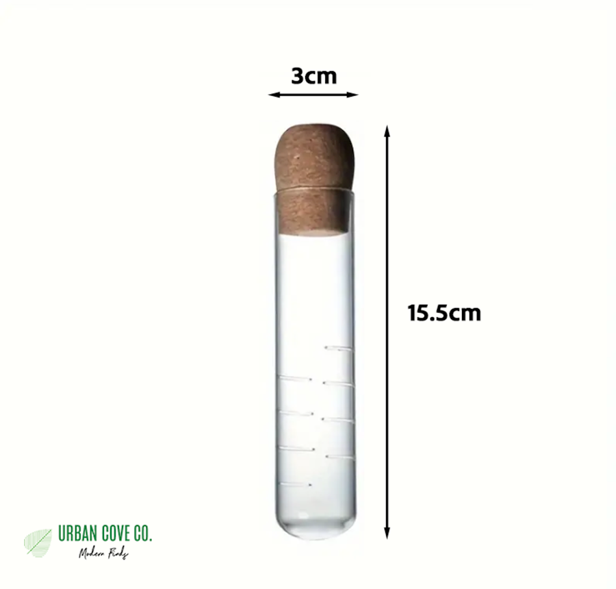 UrbanCove Co. - Premium, Heat Resistant, Glass, Tube Shaped Tea Strainer (1 Piece) Glass and Natural Cork Material
