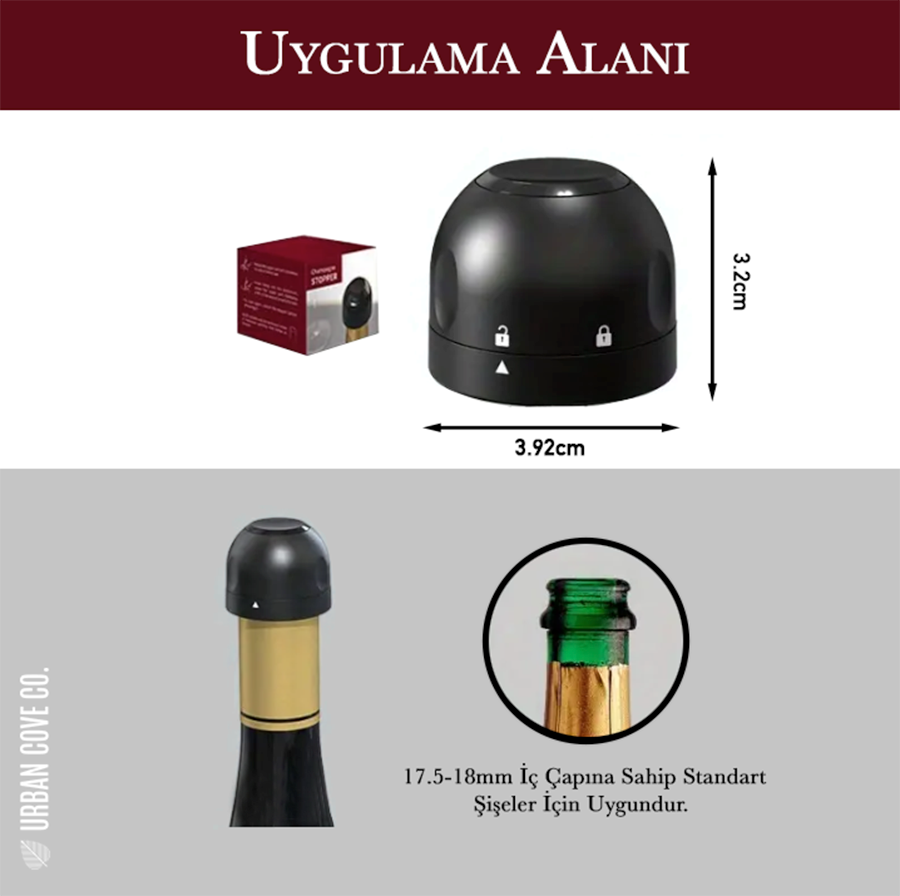 Vacuum Sealed Champagne and Wine Stopper - Freshness Preserving and Convenient Design