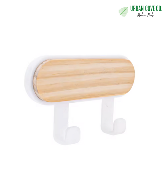 UrbanCove Co. Çok Amaçlı Ahşap / Plastik 2'li Kanca/ Askılık, Mutfak / Banyo - Kendinden Yapışkanlı