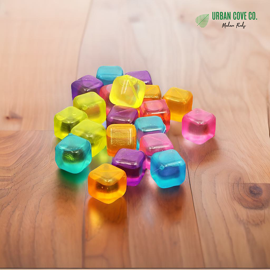 UrbanCove Co . - COLORFUL CUBE-SHAPED ICE CUBES, 15-PACK / Reusable / BPA-Free