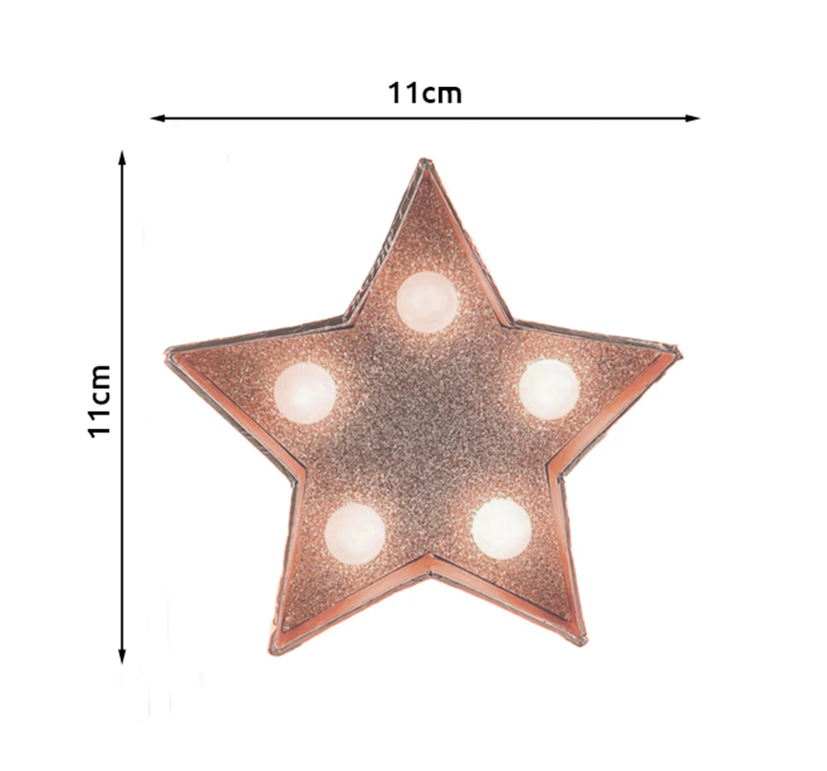 UrbanCove Co Decorative Glitter Star LED Lamp - 5 LED Lights (3 Color Options) Batteries Included - 1 Piece 